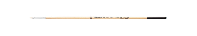 TINTORETTO  SR 290 HOG HAIR FLAT NATURAL BRISTLE LONG HANDLE NO 2/0