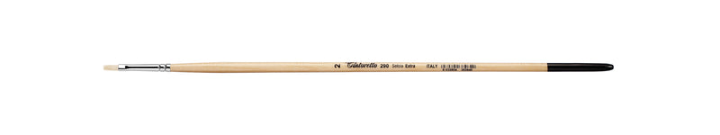 TINTORETTO  SR 290 HOG HAIR FLAT NATURAL BRISTLE LONG HANDLE NO 2