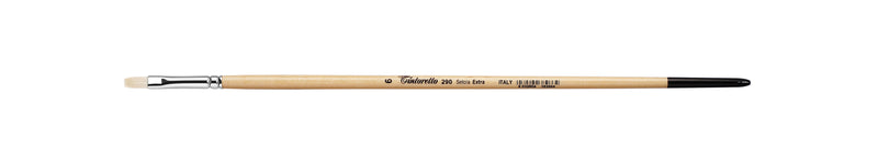TINTORETTO  SR 290 HOG HAIR FLAT NATURAL BRISTLE LONG HANDLE NO 6