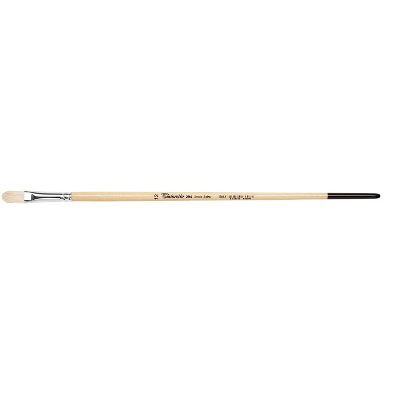 TINTORETTO  SR 294 HOG HAIR FILBERT BRUSH EXTRA BRISTLE NO 12