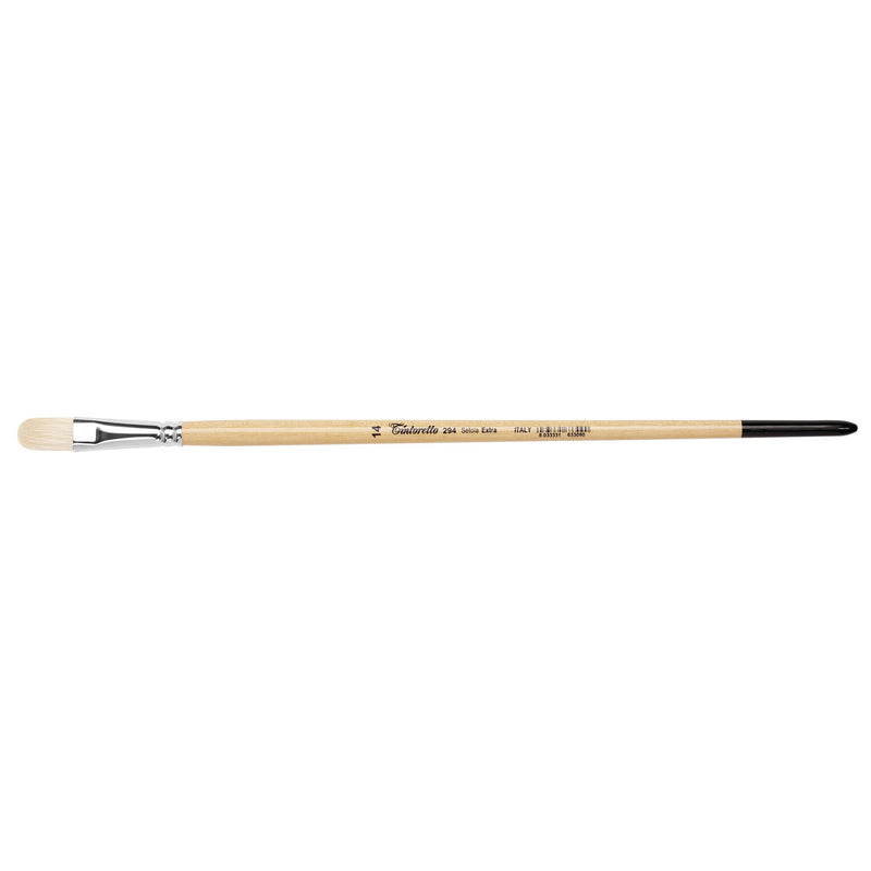 TINTORETTO  SR 294 HOG HAIR FILBERT BRUSH EXTRA BRISTLE NO 14
