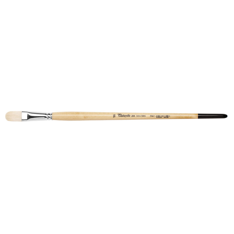 TINTORETTO  SR 294 HOG HAIR FILBERT BRUSH EXTRA BRISTLE NO 16