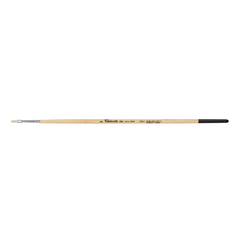 TINTORETTO  SR 294 HOG HAIR FILBERT BRUSH EXTRA BRISTLE NO 2