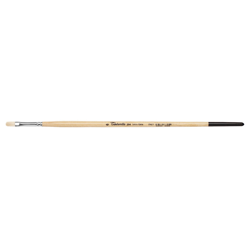 TINTORETTO  SR 294 HOG HAIR FILBERT BRUSH EXTRA BRISTLE NO 6