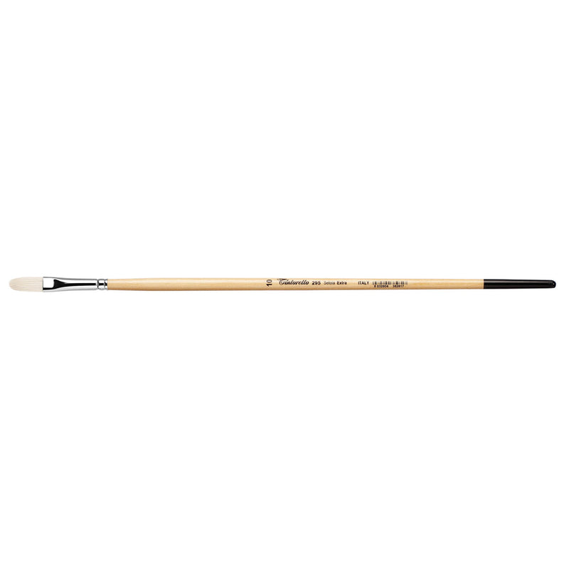 TINTORETTO  SR 295 HOG LONGER HAIR FILBERT BRUSH EXTRA BRISTLE NO 10