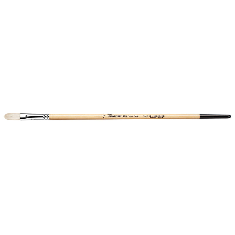 TINTORETTO  SR 295 HOG LONGER HAIR FILBERT BRUSH EXTRA BRISTLE NO 12