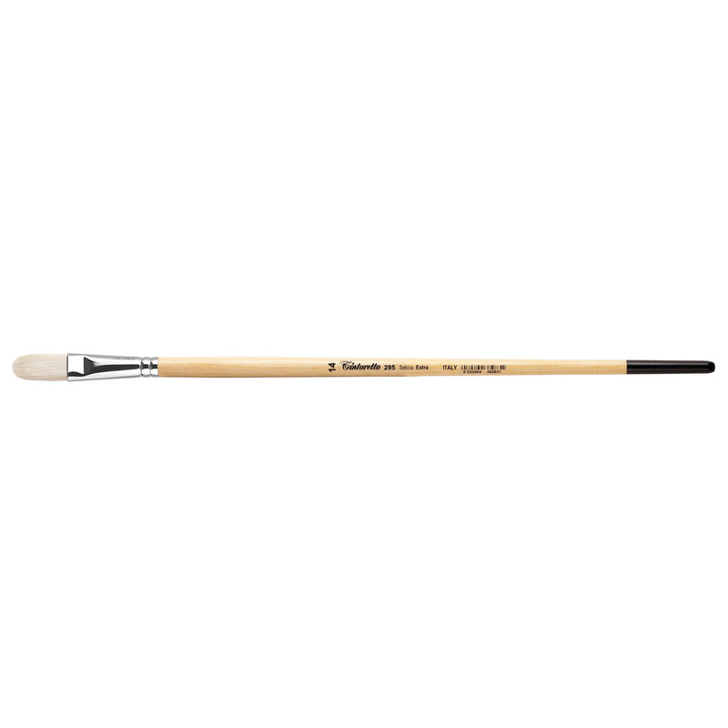 TINTORETTO  SR 295 HOG LONGER HAIR FILBERT BRUSH EXTRA BRISTLE NO 14