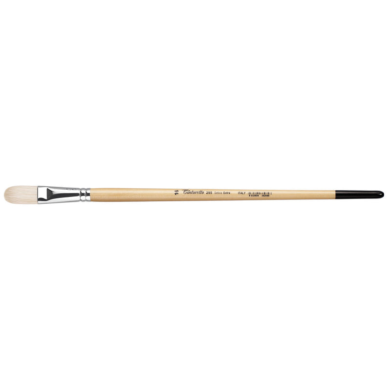 TINTORETTO  SR 295 HOG LONGER HAIR FILBERT BRUSH EXTRA BRISTLE NO 16
