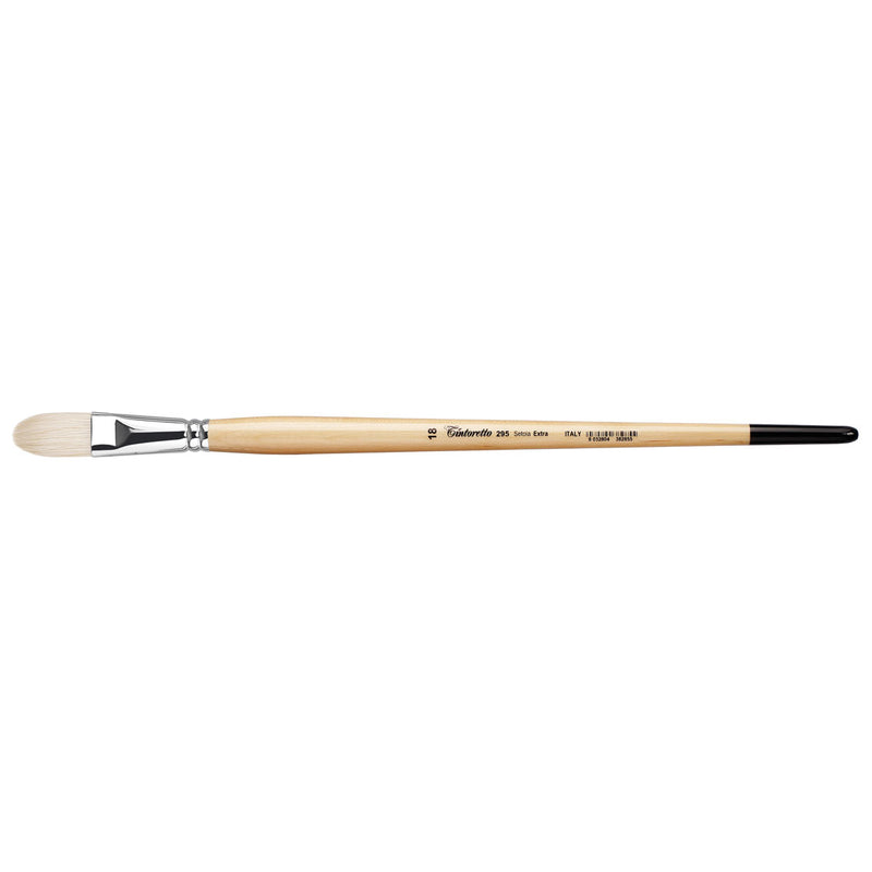 TINTORETTO  SR 295 HOG LONGER HAIR FILBERT BRUSH EXTRA BRISTLE NO 18