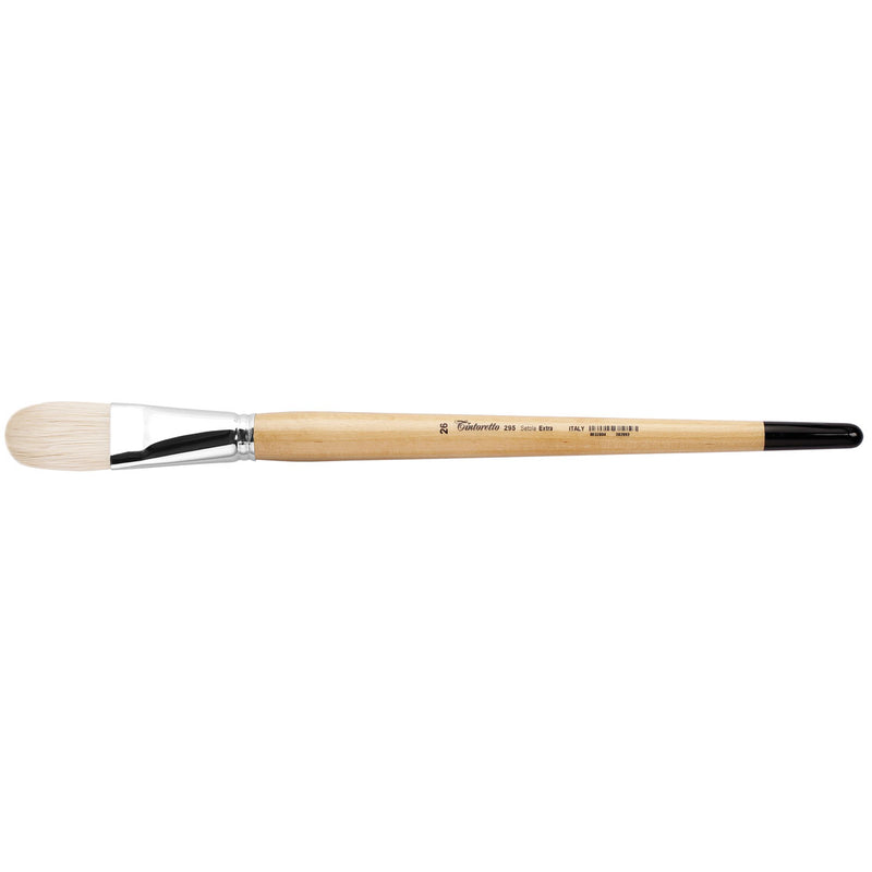 TINTORETTO  SR 295 HOG LONGER HAIR FILBERT BRUSH EXTRA BRISTLE NO 26