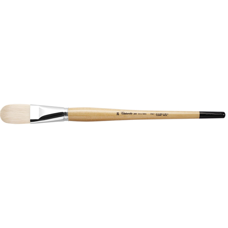 TINTORETTO  SR 295 HOG LONGER HAIR FILBERT BRUSH EXTRA BRISTLE NO 28
