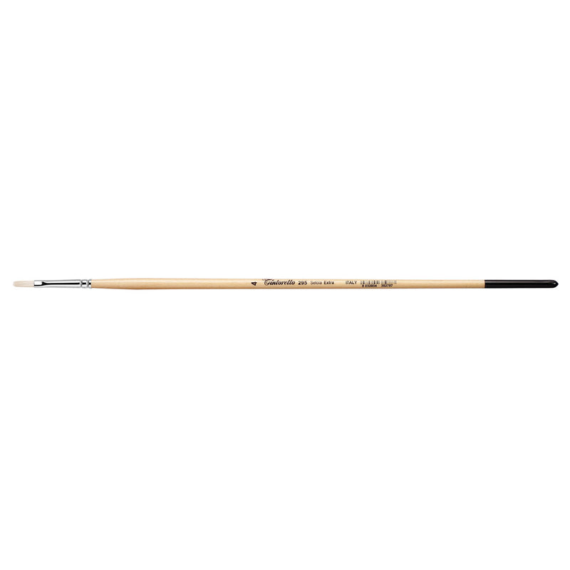 TINTORETTO  SR 295 HOG LONGER HAIR FILBERT BRUSH EXTRA BRISTLE NO 4