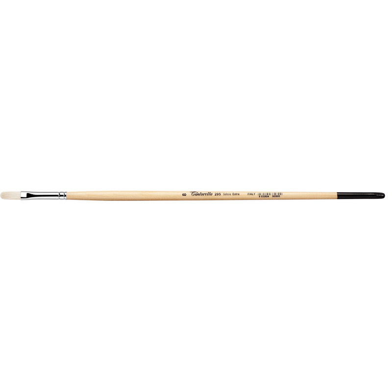 TINTORETTO  SR 295 HOG LONGER HAIR FILBERT BRUSH EXTRA BRISTLE NO 8