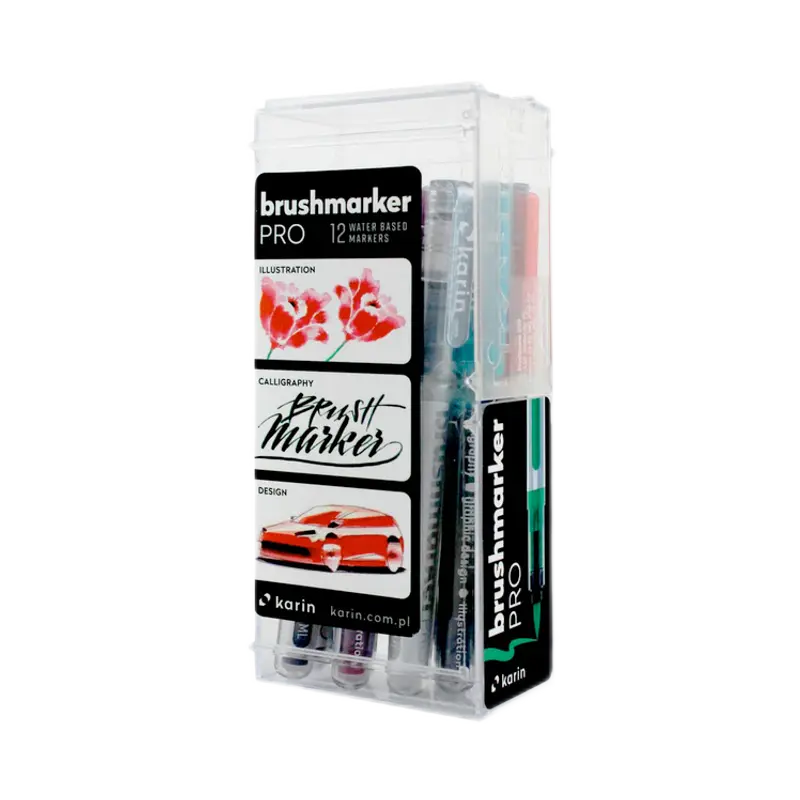 KARIN PRO BRUSH MARKER BASIC COLOUR+BLENDER SET OF 11 (27C1)