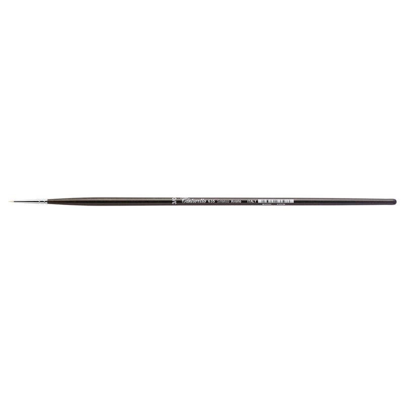 TINTORETTO SR 635 IVORY SYNTHETIC FIBRE ROUND BRUSH LONG WOODEN HANDLE NO 3/0