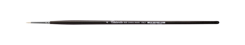 TINTORETTO  SR 635 IVORY SYNTHETIC FIBRE ROUND BRUSH LONG WOODEN HANDLE NO 4