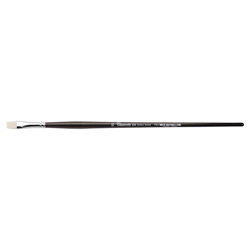 TINTORETTO  SR 636 FLAT BRUSH IVORY SYNTHETIC FIBRE NO 10