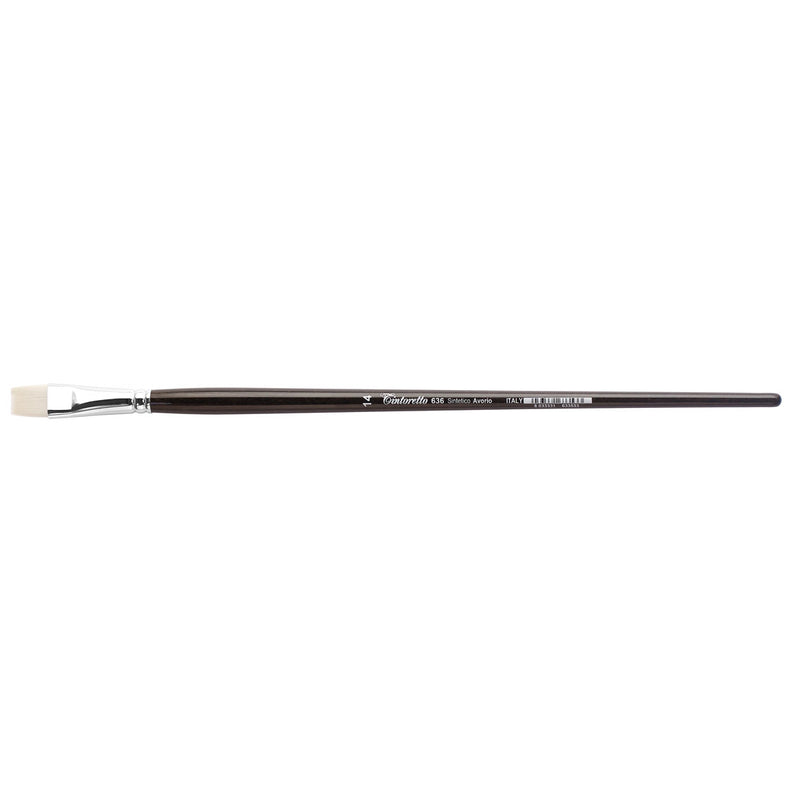 TINTORETTO  SR 636 FLAT BRUSH IVORY SYNTHETIC FIBRE NO 14