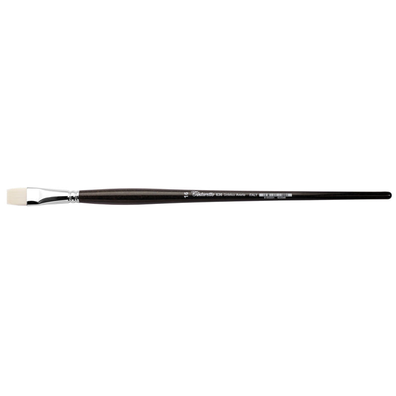 TINTORETTO  SR 636 FLAT BRUSH IVORY SYNTHETIC FIBRE NO 16