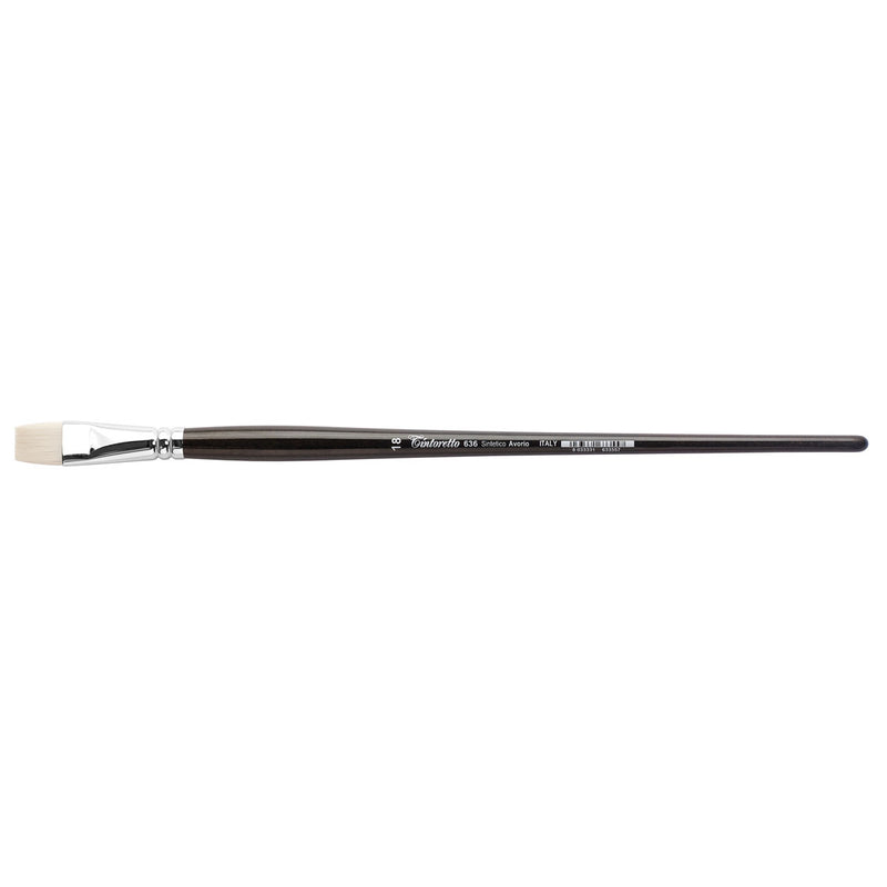 TINTORETTO  SR 636 FLAT BRUSH IVORY SYNTHETIC FIBRE NO 18