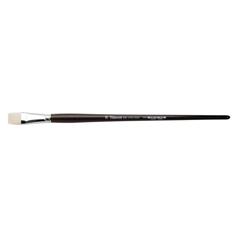 TINTORETTO  SR 636 FLAT BRUSH IVORY SYNTHETIC FIBRE NO 20