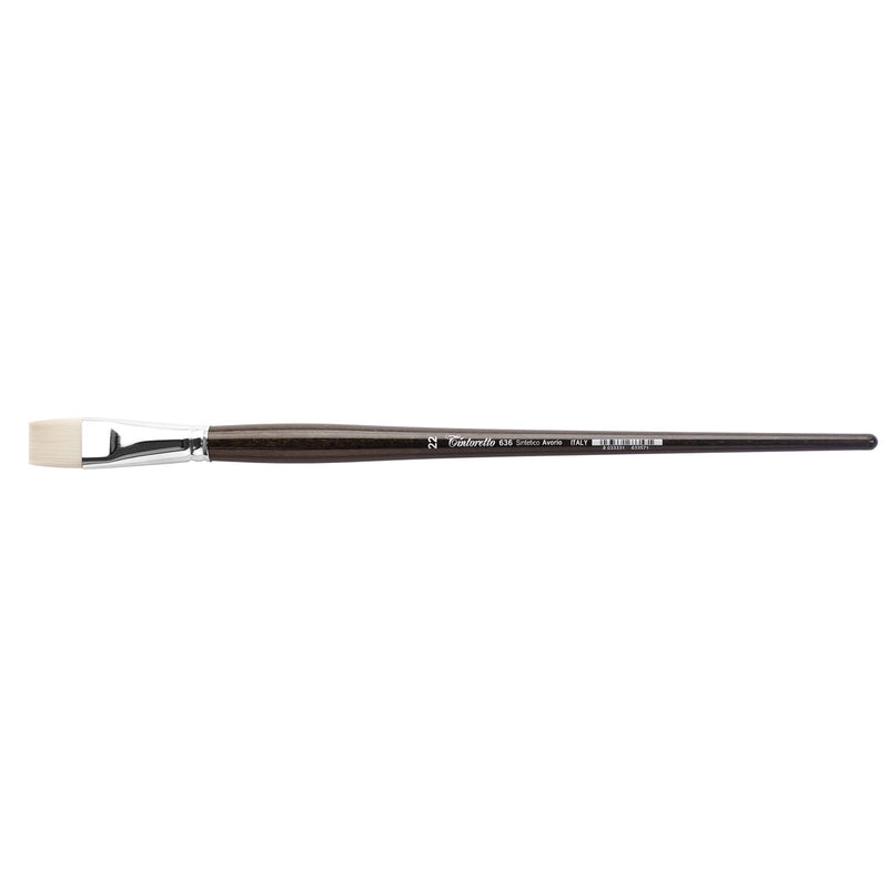 TINTORETTO  SR 636 FLAT BRUSH IVORY SYNTHETIC FIBRE NO 22