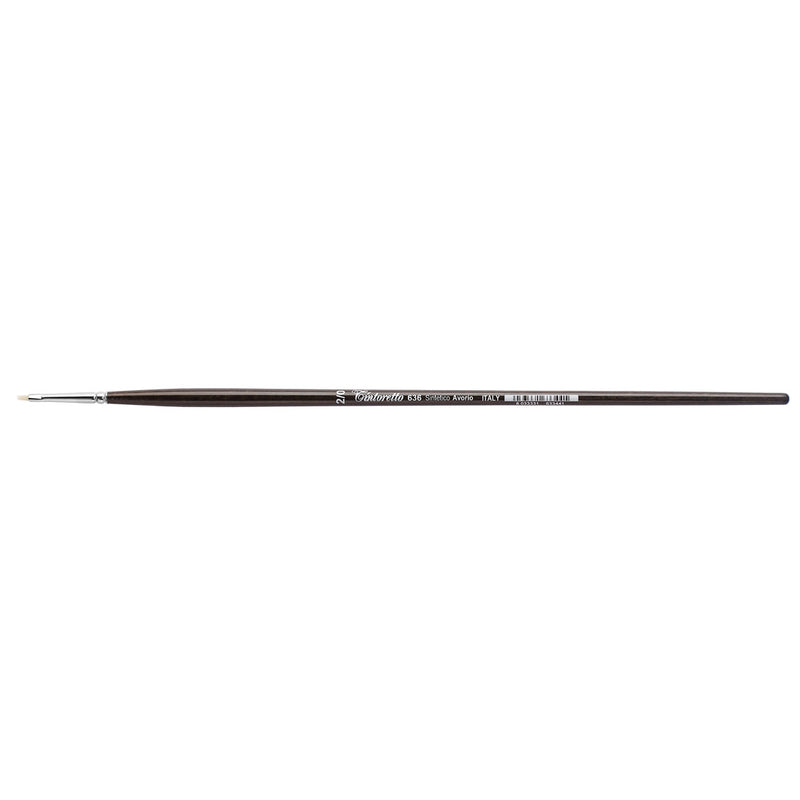 TINTORETTO  SR 636 FLAT BRUSH IVORY SYNTHETIC FIBRE NO 2/0