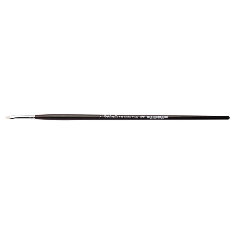 TINTORETTO  SR 636 FLAT BRUSH IVORY SYNTHETIC FIBRE NO 2