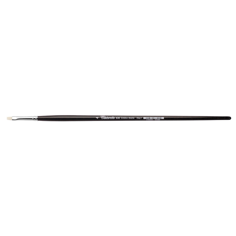 TINTORETTO  SR 636 FLAT BRUSH IVORY SYNTHETIC FIBRE NO 4