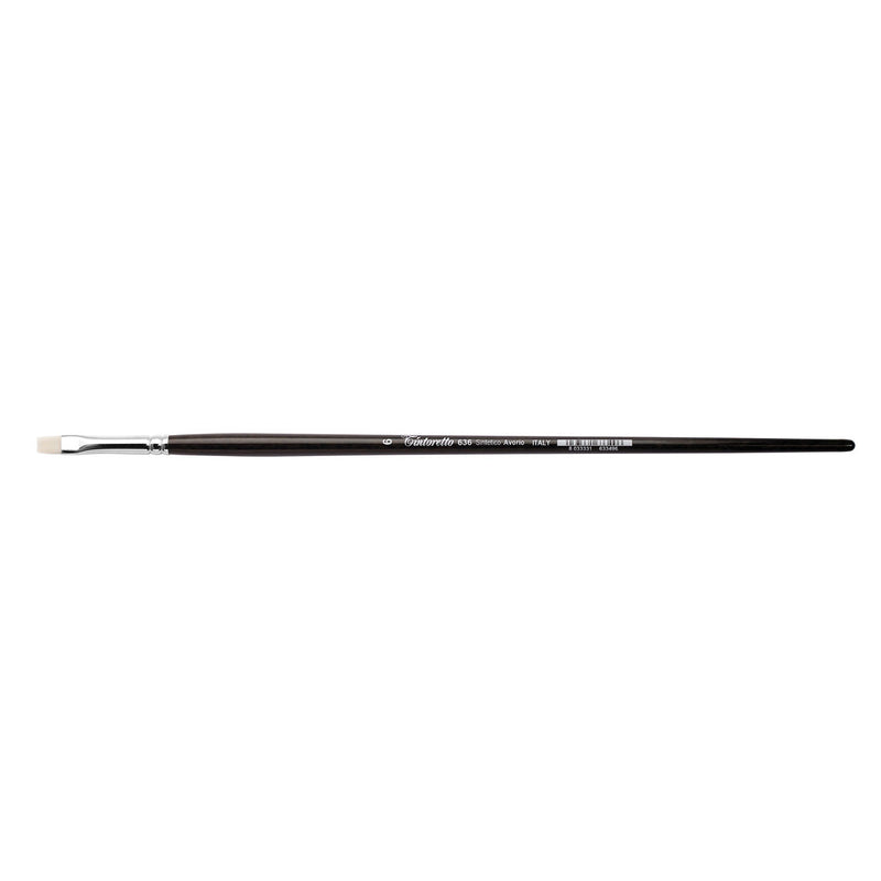 TINTORETTO  SR 636 FLAT BRUSH IVORY SYNTHETIC FIBRE NO 6