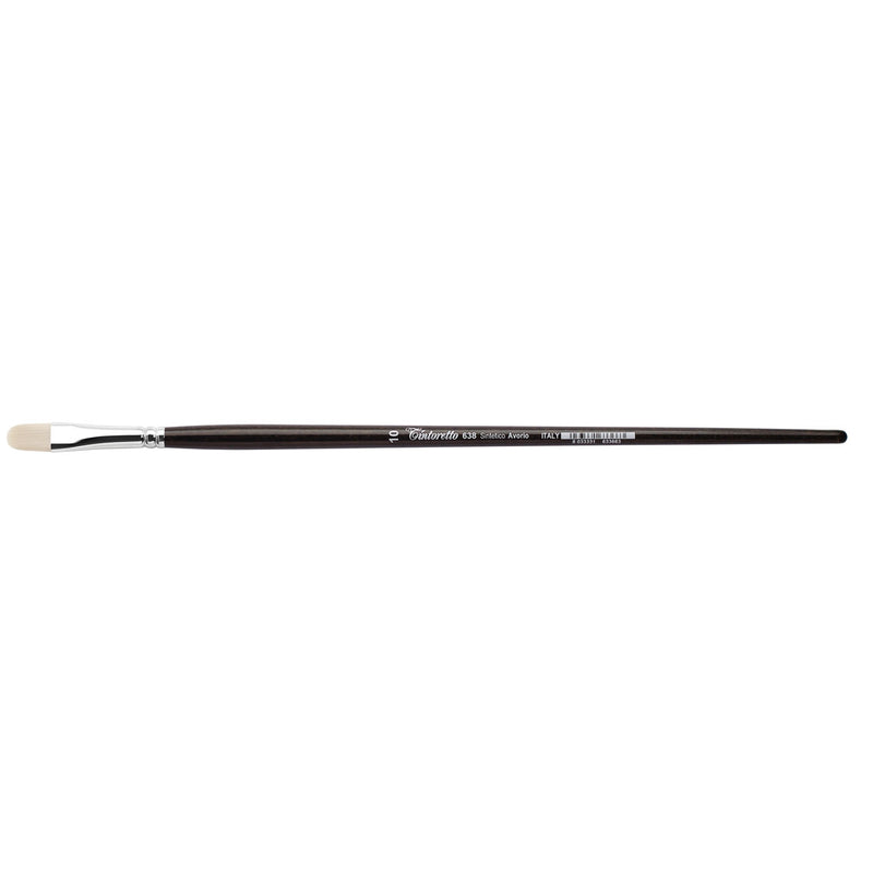 TINTORETTO  SR 638 FILBERT BRUSH IVORY SYNTHETIC FIBRE NO 10