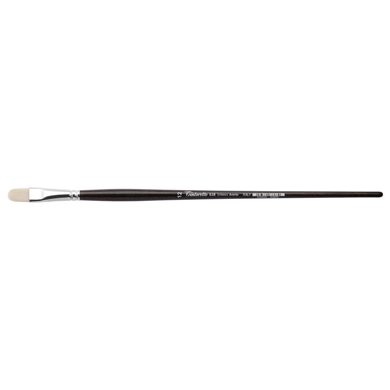 TINTORETTO  SR 638 FILBERT BRUSH IVORY SYNTHETIC FIBRE NO 12