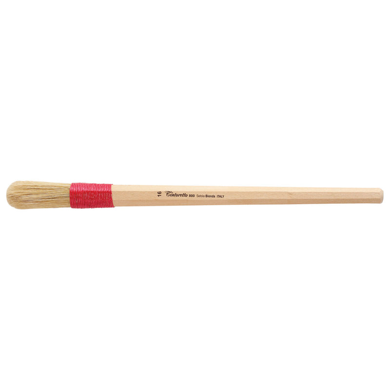 TINTORETTO  SR  800 HOG HAIR OVAL POINTED ROUND BRUSH BLOND BRISTLE NO 16