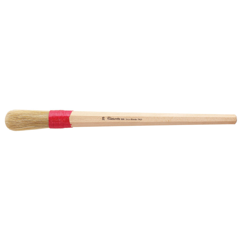 TINTORETTO  SR  800 HOG HAIR OVAL POINTED ROUND BRUSH BLOND BRISTLE NO 20