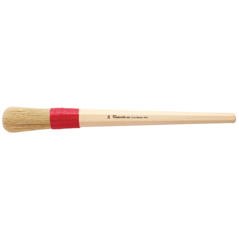 TINTORETTO  SR  800 HOG HAIR OVAL POINTED ROUND BRUSH BLOND BRISTLE NO 24