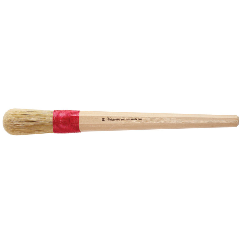 TINTORETTO  SR  800 HOG HAIR OVAL POINTED ROUND BRUSH BLOND BRISTLE NO 28