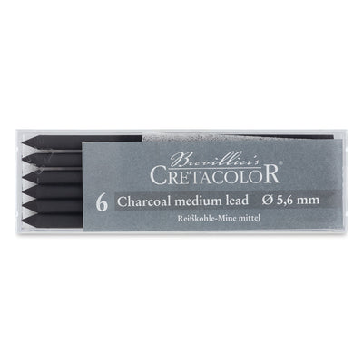 CRETACOLOR LEADS CHARCOAL 5.6MM SET OF 6 (260 02)