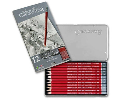 CRETACOLOR FINE ART GRAPHITE PENCILS TIN SET OF 12 (160 52)