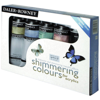 DALER & ROWNEY SHIMMERING ACRYLIC COLOURSET 6 X 75 ML