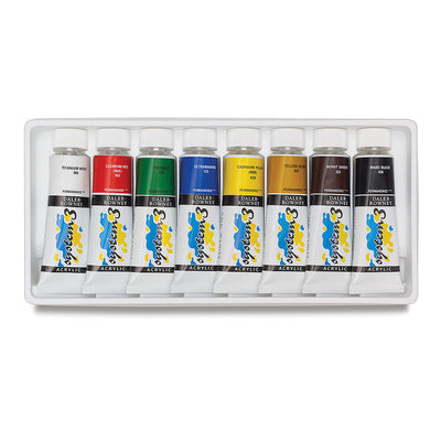 DALER & ROWNEY SYSTEM 3 ACRYLIC COLOUR SET 8 X 75 ML