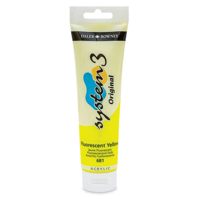 DALER & ROWNEY SYSTEM 3 ACRYLIC 150 ML FLUORESCENT YELLOW 150681