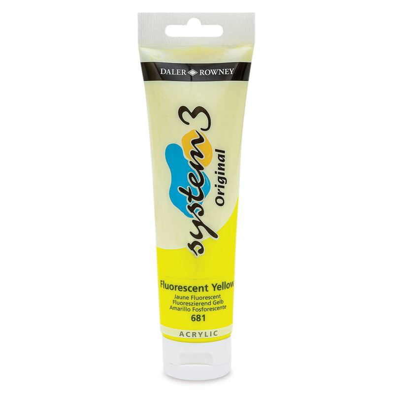 DALER & ROWNEY SYSTEM 3 ACRYLIC 150 ML FLUORESCENT YELLOW 150681