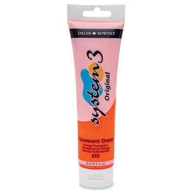 DALER & ROWNEY SYSTEM 3 ACRYLIC 150 ML FLUORESCENT ORANGE 150653