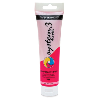 DALER & ROWNEY SYSTEM 3 ACRYLIC 150 ML FLUORESCENT PINK 150538