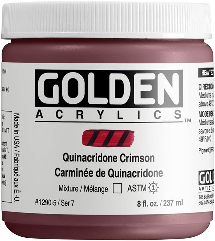 GOLDEN HEAVY BODY ACRYLIC 236 ML SR 7 QUINACRIDONE CRIMSON 1290-5 (0001290-5)