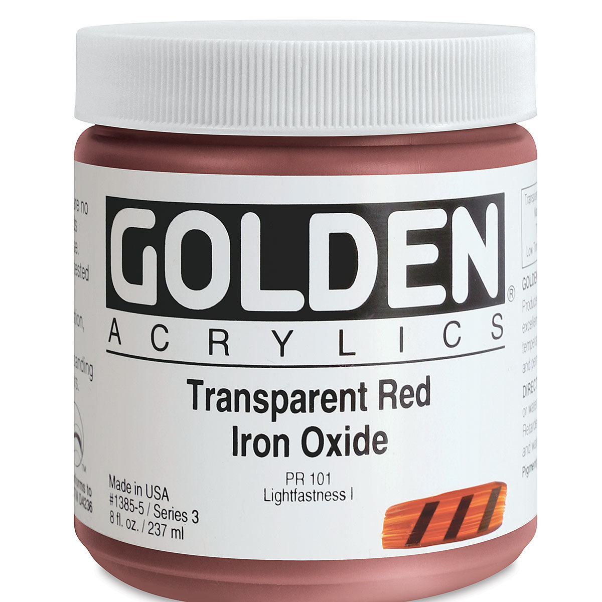 GOLDEN HB ACRYLIC 236 ML SR 3 TRANSPARENT RED IRON OXIDE 1385-5 ...