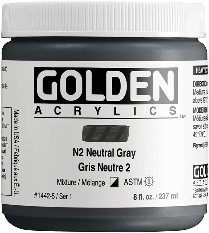 GOLDEN HEAVY BODY ACRYLIC 236 ML SR 1 NEUTRAL GRAY N2 1442-5 (0001442-5)
