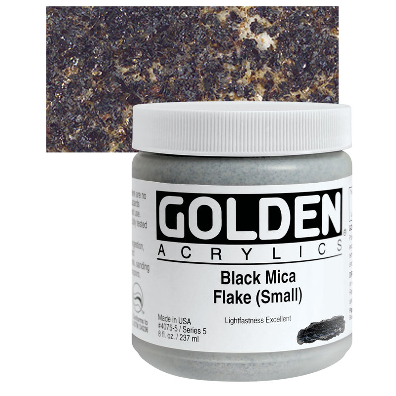 GOLDEN ACRYLIC MEDIUM BLACK MICA FLAKE SMALL 236 ML 0004075-5