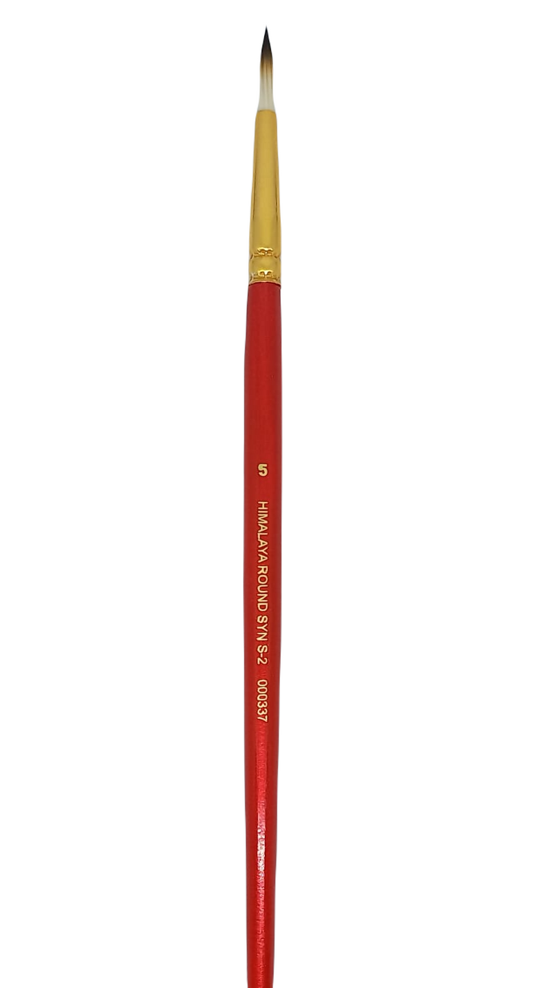 HIMALAYA SYNTHETIC HAIR BRUSH SHORT HANDLE ROUND SR 2 NO 5