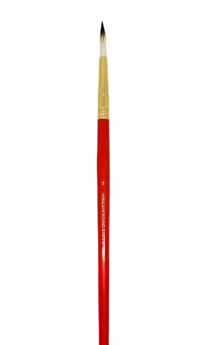 HIMALAYA SYNTHETIC HAIR BRUSH SHORT HANDLE ROUND SR 2 NO 7
